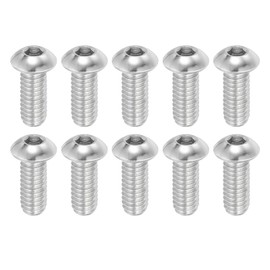 PATIKIL 5/16-18x3/4" Button Head Socket Cap Screws, 10 Pcs 304 Stainless Steel 18-8 Socket Cap Screw Bolts Allen Hex Drive Full Thread Fine Thread UNC