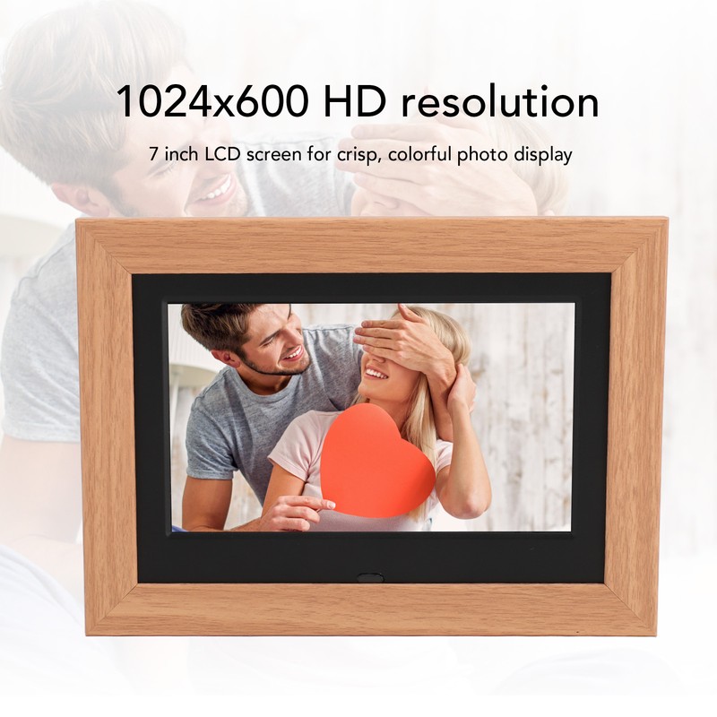 Digital Picture Frame Wooden 7 Inch IPS HD Multifunctional Smart