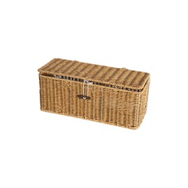 DGANXUN Cable Organizer Box Hand Woven Rattan Storage Box with Lid Wire Power Strip Hidden Storage Basket Hub Organizer Length 12.5 inches * Width 5.1 inches * Height 5.1 inches Light Brown