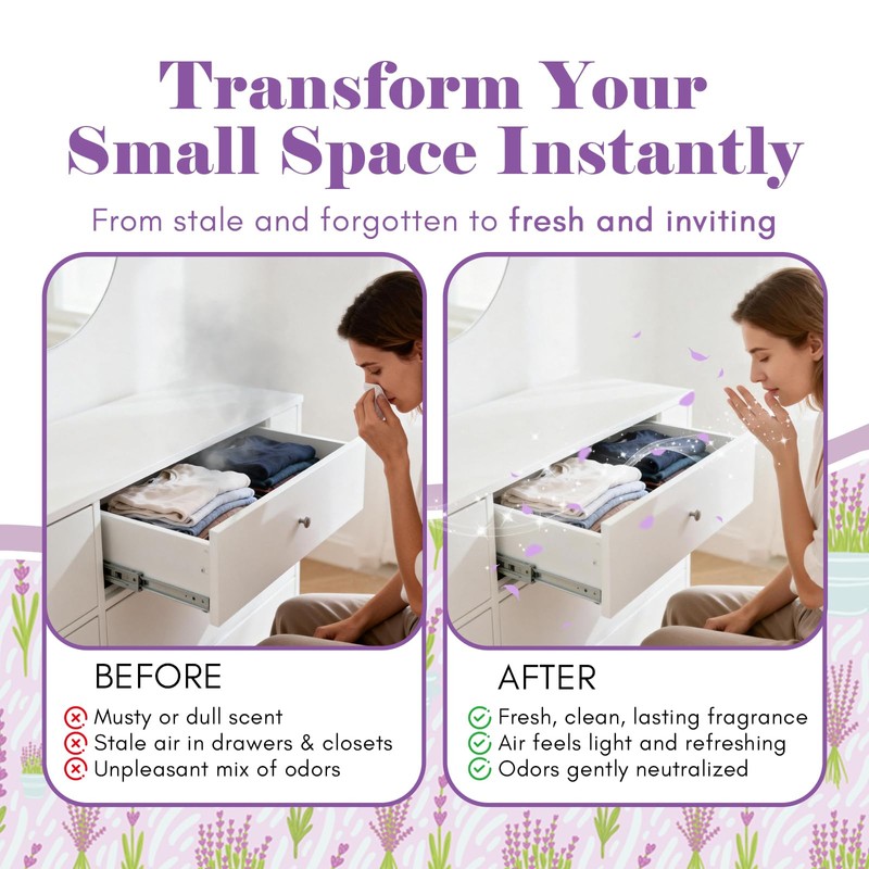 SCENTORINI Sachets for Drawers and Closets, Long-Lasting Lavender Sachets Bags,