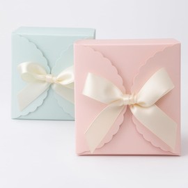 10 PCS Gift Boxes with Satin Bow, 4.7x4.7x3.5 Inch Paper Gift Box, 5 Pink and 5 Mint Green Boxs with Ribbons, Bridesmaid Proposal Box for Mother's Day,Wedding Favor Candy Box, Baby Shower, Present, Birthday, Cupcake