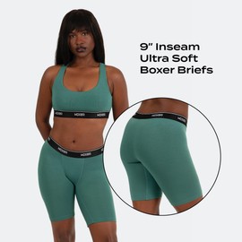 Woxer Womens Boxers - Biker 9" Boy Shorts Underwear for Women - Boxers for Women - Jade