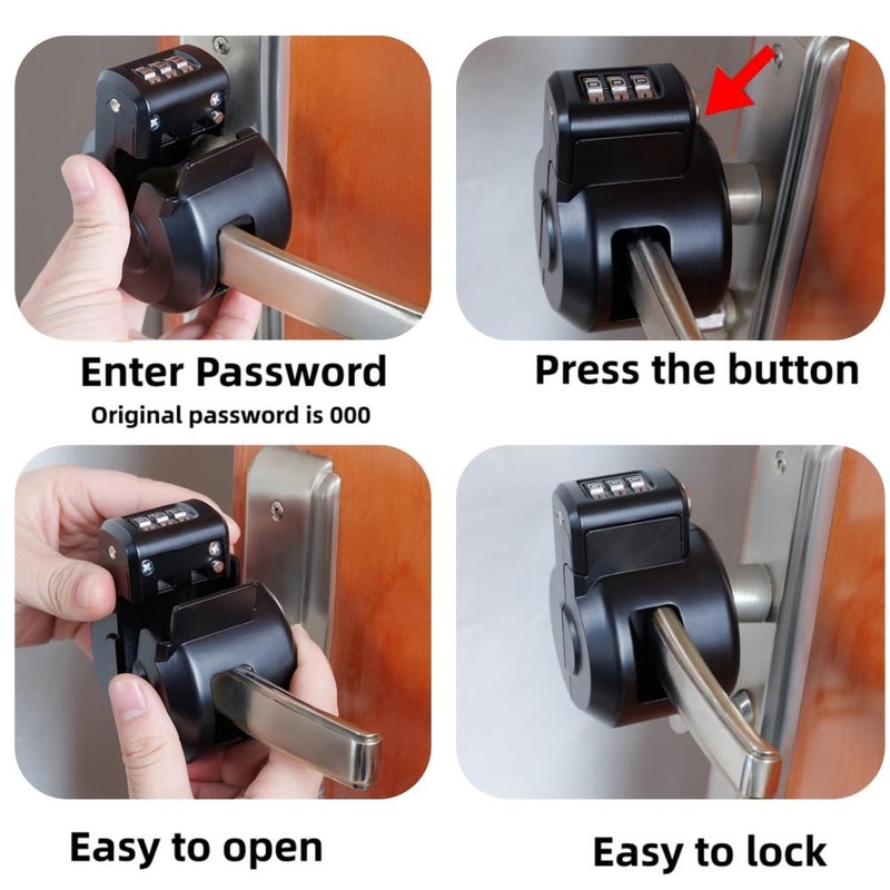 Keyed Door Handle Lockout Device Cover with Code to Disable