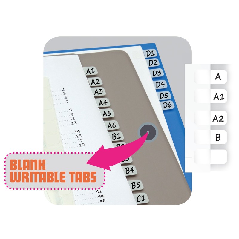 Redi-Tag, RTG31000, Permanent Stick Write-On Index Tabs, 104 / Pack