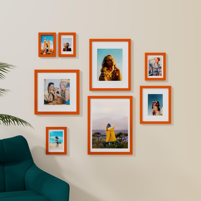 Vittanly 5x7 Picture Frame, Display Pictures 4x6 with Mat or