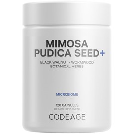 Codeage Codeage Organic Mimosa Pudica Seed Capsules - Mimosa Pudica Seeds Supplement - Black Walnut, Cloves, Vidanga, Neem, BioPerine - All in One - Sensitive Plant Pills - Non-GMO & Vegan - 120 Capsules