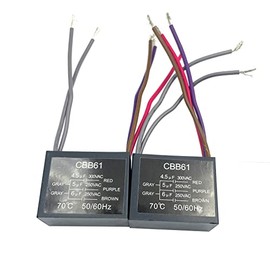 New 5 Wire Ceiling Fan Capacitor Replacement for New Tech CBB61 250VAC 50/60 Hz 4.5uf+5uf+6uf 2Pcs