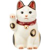 Yakushi Kiln 7854 Ceramic Chrysanthemum Flower Maneki Neko Maneki Neko