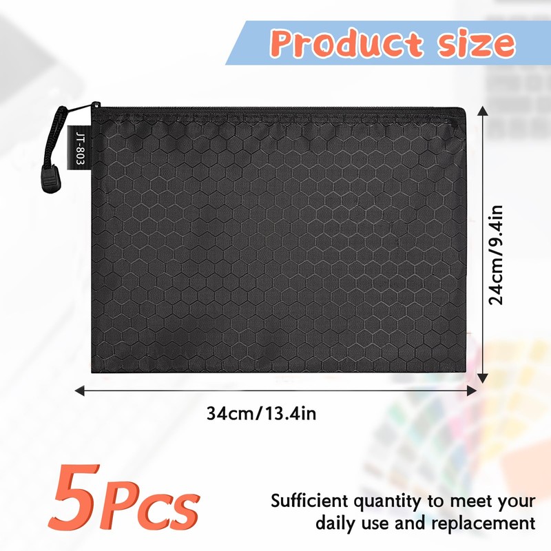 LUHIUMOYA A4 Document Bag, Waterproof Document Bag with Zip, Bag