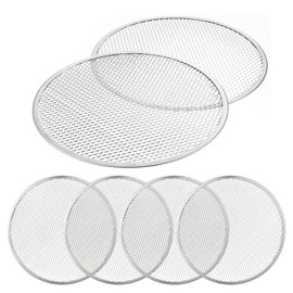 6 Pack 10 Inch Aluminum Pizza Screen, Seamless Round Non-Stick Pizza Mesh Baking Tray for Oven, BBQ, Home Kitchen and Restaurant Use