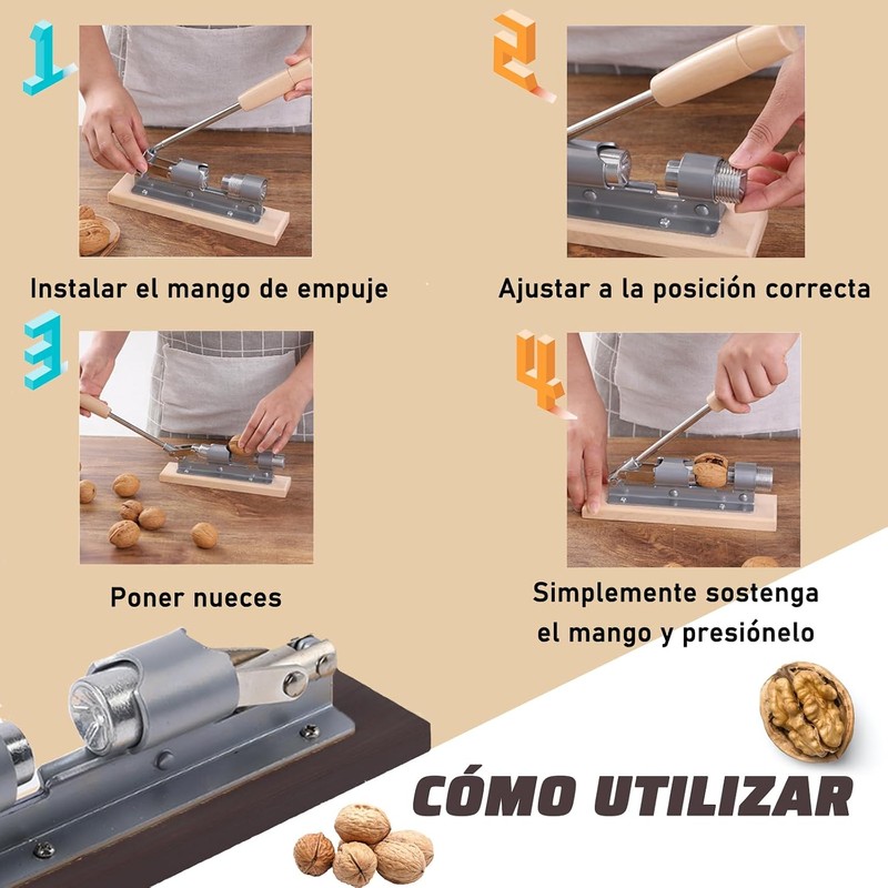 Cascanueces, pinza para nueces, quebrador de nueces, abridor de nuez,