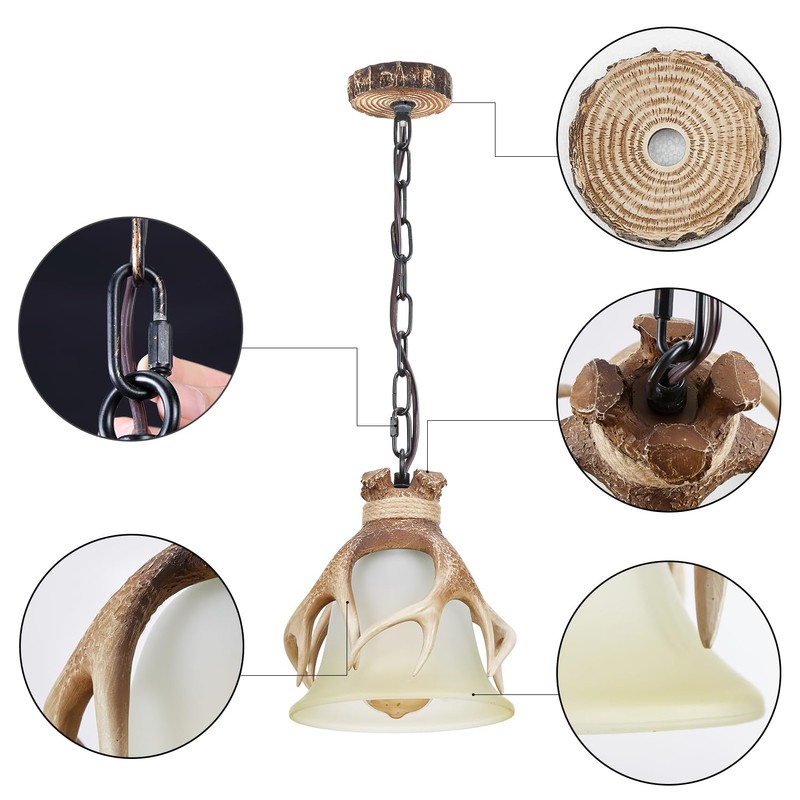 HUITICO Rustic Pendant Lighting for Kitchen Island Dining Room Sink