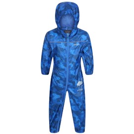 Regatta Kids puddle suit - all in one waterproof for kids - Breathable and rain proof hooded outdoor warm Puddlesuit - reflective trim and taped Seams - playsuit For Boys and Girls