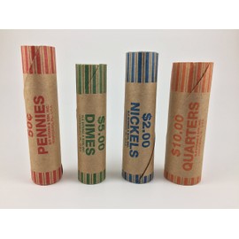 N.F. String Assorted Preformed Coin Wrappers, 100 Count