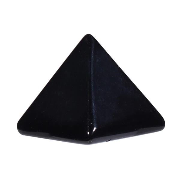 Amogeeli Mini Black Obsidian Healing Crystal Pyramid for Meditation Reiki Decoration, Palm Pocket Stone Pyramid for Positive Energy