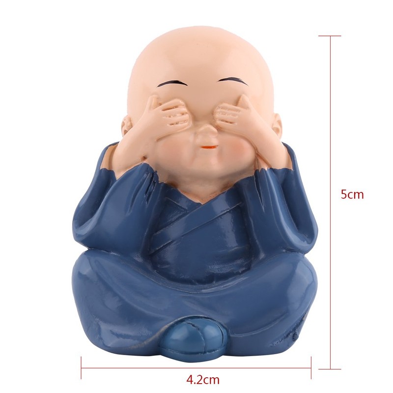 Hztyyier 4 Pieces Monk Figure, Charming Resin Figure with Kungfu
