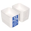 Afromy Plastic Storage Bins, 12-Pack Organizer Baskets, White