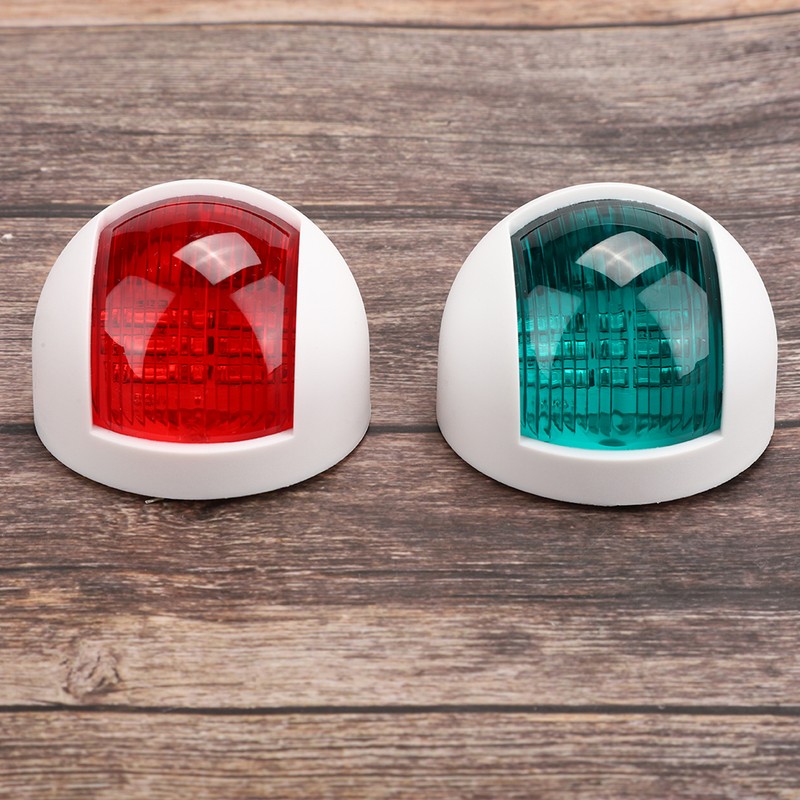 2Pcs Signal Lamp Red Green LED Waterproof Boat Navigation Light