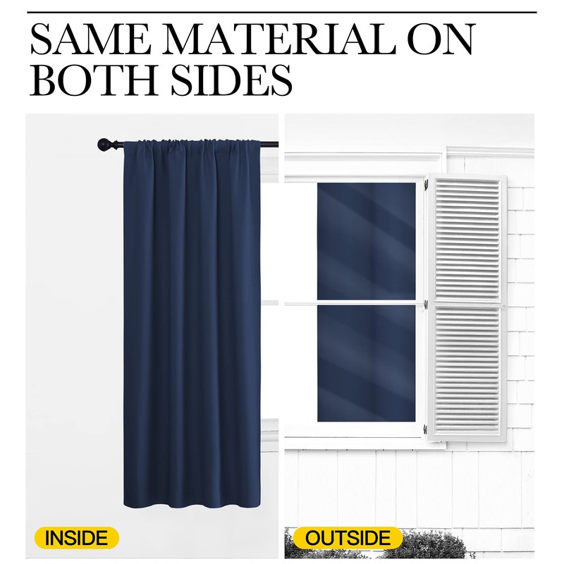 NICETOWN - Cortinas opacas con bolsillo para cortinero (106.7 cm