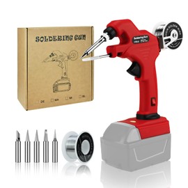 Cordless Soldering Iron for Milwaukee 18V Battery, 30W Soldering Gun 30s Quick Preheat Soldering Iron Kit with 50g 0.04" Solder Wire& 5pcs Solder Tips for Electronics, Circuit Boards, Jewelry Making