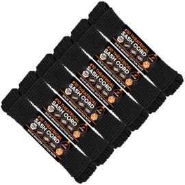 Xpose Safety #10 Sash Cord – 5/16 Inch x 100 Ft – Black Cotton Rope with Nylon Core – Low Stretch Utility Cord for Window Sash, Tie Down, Clothesline, Camping, Rigging, DIY, Crafts, Home Improvement