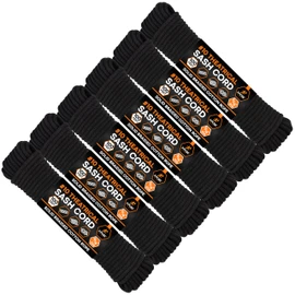 Xpose Safety #10 Sash Cord – 5/16 Inch x 100 Ft – Black Cotton Rope with Nylon Core – Low Stretch Utility Cord for Window Sash, Tie Down, Clothesline, Camping, Rigging, DIY, Crafts, Home Improvement