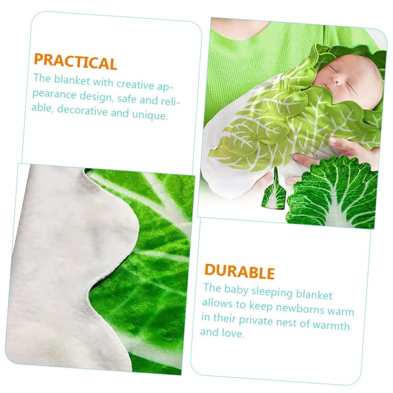 KOMBIUDA Cabbage Wrap Children's Hat Kit Blanket Set for Newborn