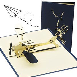 MEXRUMI Pop Up Card, Pop Up Card Plane, 3D Airplane Greeting Card, Airplane Greeting Card, Pop Up Greeting Card, Send to Your Friends, Family, Classmates, Teachers and so on