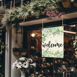 Kneaotoaji Spring Decor Wooden Signs - Spring Welcome Signs for Front Door, Spring Decorations for Home, Spring Outdoor Porch Decor Door Wall Wooden Hanging Plaque 8x10 Inch