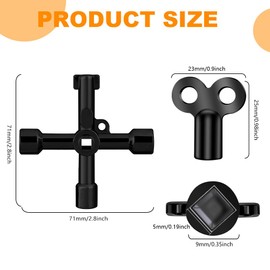 Flintronic Set of 4 Radiator Bleeding Keys, Metal Triangular Keys, Zinc Alloy Aluminium, Radiator Bleed Keys, Radiator Valve Key for Bleeding and Bleeding (Black)