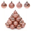 Rose Gold Christmas Baubles 6cm Set of 20 Mixed Style