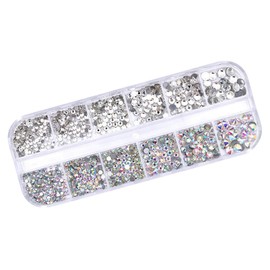 Healeved Flatback Rhinestone Gems for DIY Jewelry of Transparent Embellishments for Nail Art and Crafts of Sparkling Gems for Creative Projects