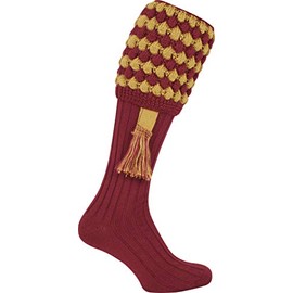JACK PYKE Pebble Shooting Socks with Garters Burgundy 8 to 11 UK