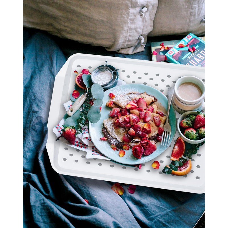 Czlizdyt Non Slip Serving Tray with Handles, Food Trays for