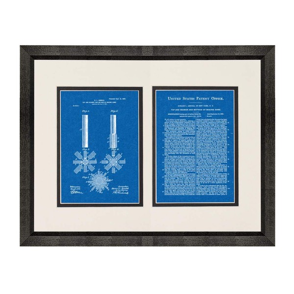 Tap and Reamer Patent Art Blueprint Print in a Beveled