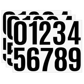 Large Number Stickers Waterproof Number Stickers Large (Black, 4 Inch, Set of 3)