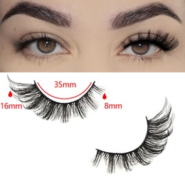 FARRED Cat Eye Lashes Fox Eyelash Wispy Fluffy False Eyelashes 14 Pairs Fake Eyelashes Natural Look Short Natural Lashes Cat Eye Lash Wispy Volume Eyelash (F23 | 8-16mm)