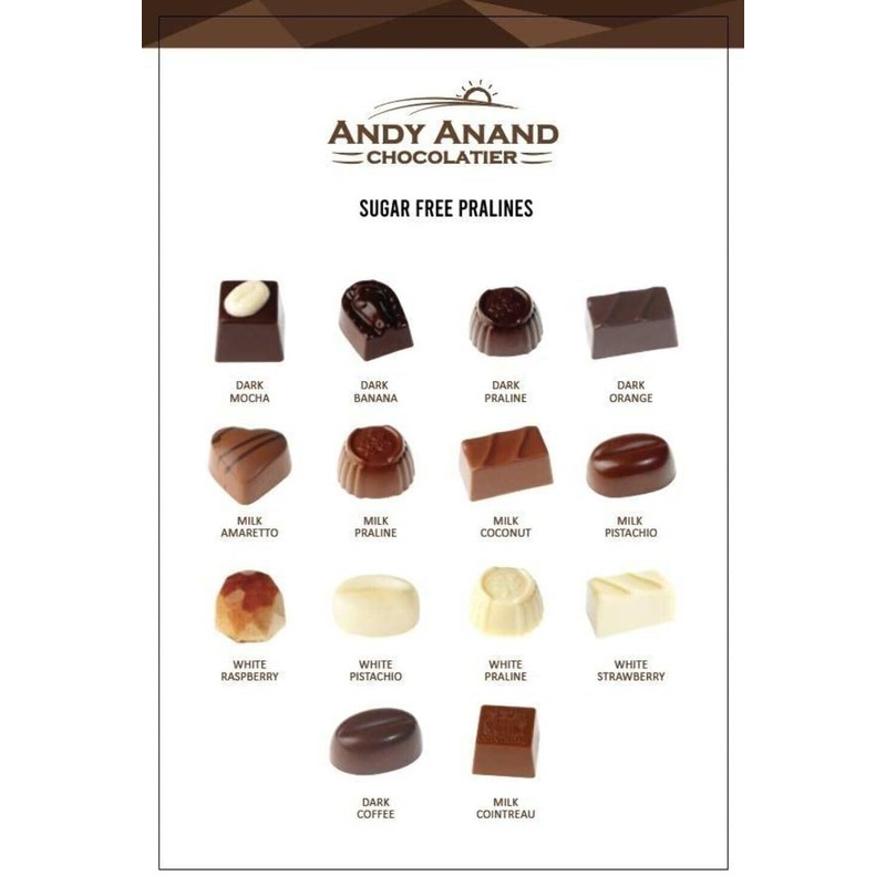 Andy Anand 48 Pieces Sugar Free Belgian Chocolate Truffles, Ship
