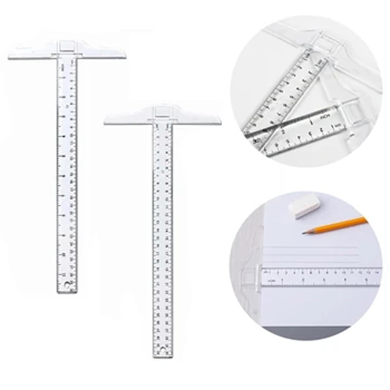 2Pcs Double Sided T Square Ruler Durable Precise T Square