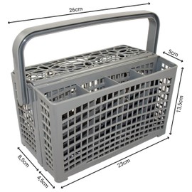 The Original 2 in 1 Universal Cutlery Basket for All Dishwashers Sturdy Plug Connection Separable Variable Placement 23 x 8.5 + 4.5 x 13.5 cm Heat-Resistant Reinforced Plastic