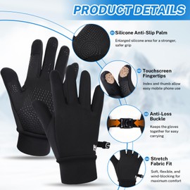 Kids Horse Riding Gloves Winter - Warm Fleece Lined Equestrian Gloves for Girls & Boys, Youth Horseback Riding gear, Windproof & Touchscreen, Perfect For Sports Biking Cycling Gardening (L, Black)