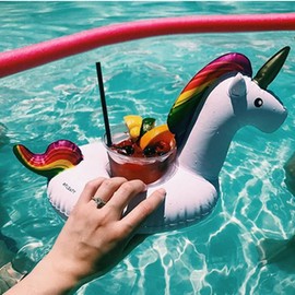 FUNTOCA Paquete de 20 de Soportes Inflables para Bebidas, Soportes flotantes inflables para Beber, Portabebidas Inflables para Fiestas en Piscina, Juguetes de Baño para Niños