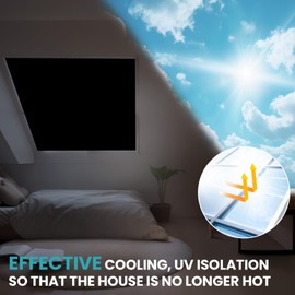 QaZanteiar 100% Blackout Blind, 58X37cm Portable Blackout Blinds,No Drilling Required & Non-Marking Removable, Suction Cup, Roof Window Black Out Blinds, Blackout Blinds for Bedrooms