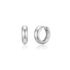 A pair of 925 silver bold one-touch ring earrings /