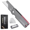 WORKPRO Premium Titanium Utility Knife CNC Unibody w/10 Extra Blades