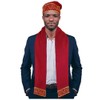 Red and Gold Embroidered African Hat and Sash/Scarf