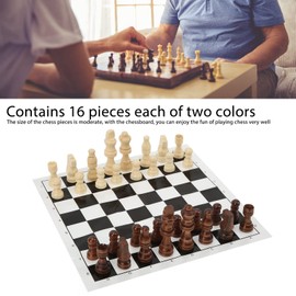 Portable Chess Set with Foldable Board & 32 Game Pieces for Travel & Family Fun