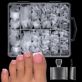 360pc Clear Fake Toenail Tips Feet Gel Toe Nails Tips Half Cover Toenails