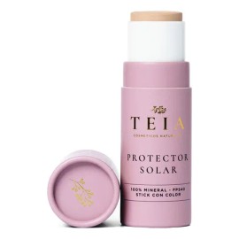 Protector Solar Facial En Barra 40FPS Con Color Teia Cosméticos 100% mineral cobertura alta (Tono Muy Claro)