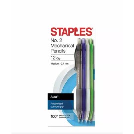 Staples New Staples Aura Mechanical Pencils, No. 2 Medium Lead, Dozen (50369)